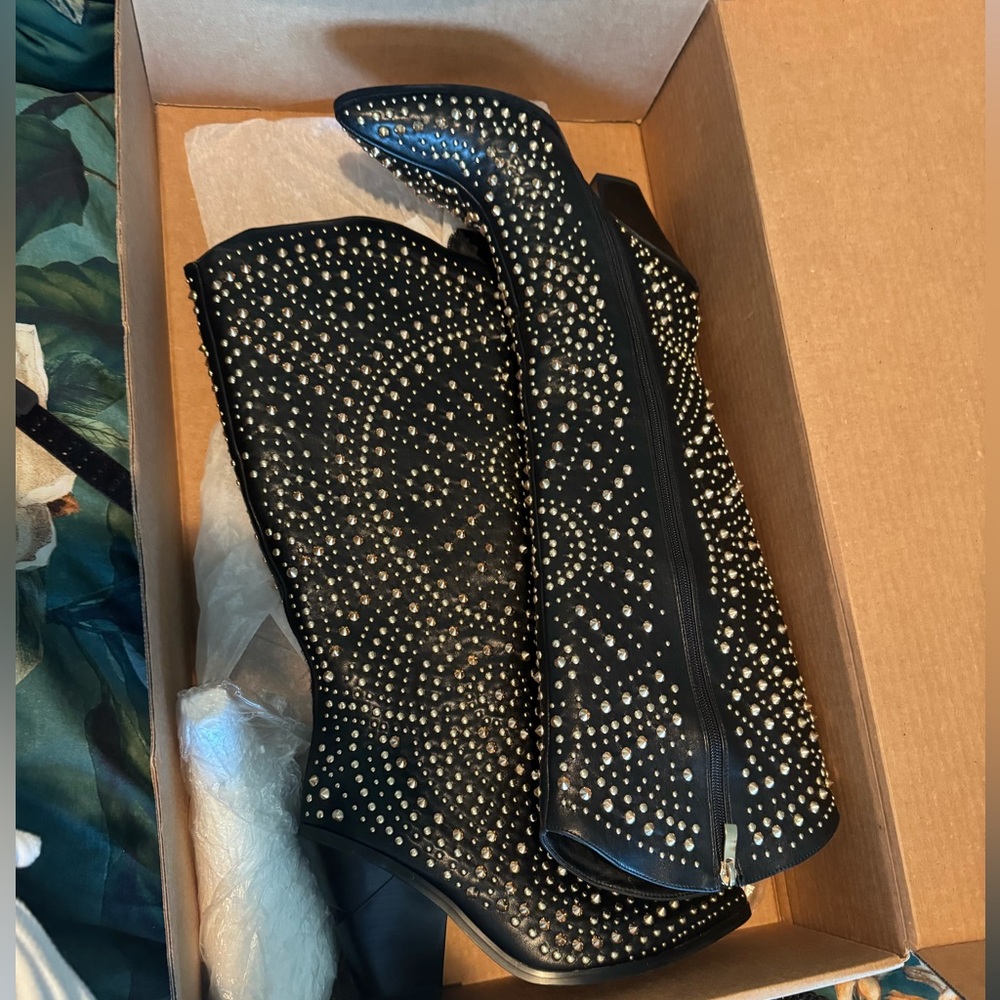 Black studded boots